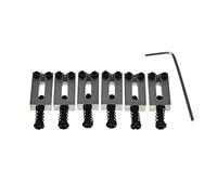 Dopro Lot de 6 sillets de chevalet en acier inoxydable 10,5 mm avec vis noires pour guitare Strat Tele 6 cordes