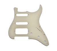 Dopro Pickguard 11 trous pour guitare Strat HSS 2 vis Humbucking Compatible avec American Fender Stratocaster Crème 3 plis