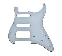 Dopro Pickguard 11 trous pour guitare Strat HSS à 2 vis Humbucking Compatible avec American Fender Stratocaster Blanc 3 plis