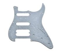 Dopro Pickguard de guitare 11 trous ST/Strat HSS Humbucking sans trous de vis pour American Ultra Series Strats Blanc perle