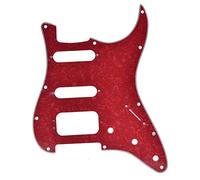 Dopro Pickguard de guitare Strat HSS 11 trous avec montage pour micro humbucking à 3 vis pour Stratocaster FD américaine - Perle rouge