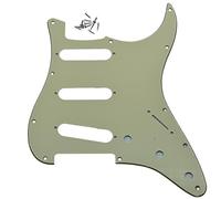 Dopro Pickguard de guitare vintage 11 trous 62 Strat ST SSS à bobine unique avec vis pour American Fender 62 Stratocaster Blanc vieilli 3 plis