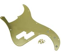 Dopro Pickguard de précision à 13 trous pour basse PB P - Compatible avec Fender Precision Bass de fabrication américaine/mexicaine - Miroir doré