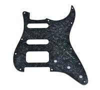 Dopro Pickguard pour guitare Strat HSS 11 trous avec montage pour micro humbucking à 2 vis pour Stratocaster FD américaine - Noir perle
