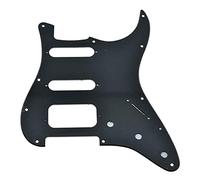 Dopro Pickguard pour guitare Strat HSS 11 trous avec montage pour micro humbucking à 3 vis - Noir mat - Convient pour Stratocaster Fender américaine