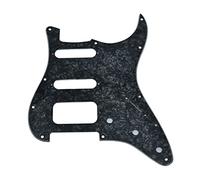 Dopro Pickguard pour guitare Strat HSS 11 trous avec montage pour micro humbucking à 3 vis pour Stratocaster FD américaine - Noir perle