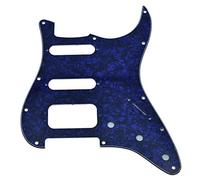 Dopro Pickguard pour guitare Strat HSS 11 trous - Montage à 3 vis pour micro humbucking - Convient pour Fender Stratocaster américaine - Perle bleue