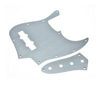 Dopro Plaque de commande en aluminium anodisé 10 trous 4 cordes Jazz J Bass Plaque de contrôle JB et vis pour Fender américaine/mexicaine Jazz Bass Argent