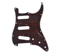 Dopro Plaque de protection pour guitare 11 trous vintage 62 Strat ST SSS avec vis pour FD 62 Stratocaster Rouge Tortue