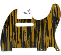 Dopro Plaque de protection pour Telecaster, 5 trous, style vintage, pour Telecaster FD USA/mexicaine, Noir / Jaune