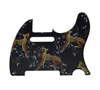 Dopro Plaque de protection vintage à 5 trous en plastique imprimé 3D pour guitare Fender Telecaster américaine/mexicaine Motif léopard