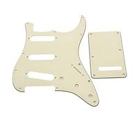 Dopro Plaque de trem pour Strat SSS 11 trous - Pour Fender Strat américain et mexicain - Blanc vieilli - 3 plis