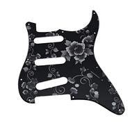 Dopro Pont de guitare 11 trous en plastique imprimé 3D avec vis pour FD Jimi Hendrix Stratocaster Motif floral