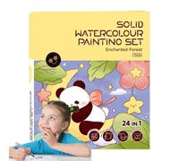 Dopsyesn Livre De Peinture À L'eau Enfant | Cahier de Coloriage Aquarelle Enfant,Kit Créatif avec Pinceau 24 Pages Activités Éducatives Jeux Créatifs pour Voyages et Maison