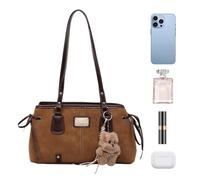 Dopsyesn Sac à main bandoulière | Sac à main style vintage simili cuir avec pompon doux - épaule tendance,Pour École Travail Shopping Trajets Quotidiens W nd Sorties Voyage Filles Femmes