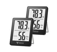 DOQAUS Lot de 2 thermomètres d'intérieur avec rafraîchissement rapide en 5 secondes, moniteur de température et d'humidité pour chambre de bébé, salon, cave, serre, bureau