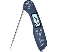 DOQAUS Thermometre Cuisine, 3s Lecture instantané Thermometre Cuisson, Thermomètre Viande, avec Écran LCD et Auto On/Off, Sonde Pliable pour Cuisson, Viande, BBQ, Patisserie, Lait, Vin (Bleu Marin)