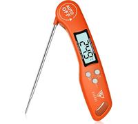 DOQAUS Thermometre Cuisine, 3s Lecture instantané Thermometre Cuisson, Thermomètre Viande, avec Écran LCD et Auto On/Off, Sonde Pliable pour Cuisson, Viande, BBQ, Patisserie, Lait, Vin (Orange)