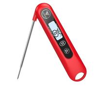 DOQAUS Thermometre Cuisine,Thermometre Cuisson 3s Lecture instantané,avec Écran LCD et Auto On/Off, Sonde Pliable pour Cuisson, Viande, BBQ, Patisserie, Lait, Vin (Rouge)