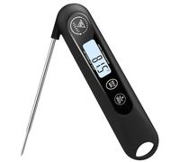 DOQAUS Thermometre Cuisine, Thermometre Cuisson 3s Lecture instantané, Thermomètre Viande, avec Écran LCD et Auto On/Off, Sonde Pliable pour Cuisson, Viande, BBQ, Patisserie, Lait, Vin (Noir)