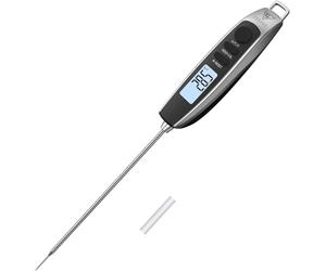 DOQAUS Thermometre Cuisine,Thermometre Cuisson avec 3s Lecture instantané Écran LCD Rétro Éclairage, Thermomètre Frigo avec Étalonnage et Sonde Longue, pour Turquie Griler Huile fumeur Bien frit