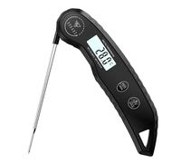 DOQAUS Thermometre Cuisine, Thermomètre Cuisson, Lecture Instantanée en 3s, Précision ±0,5°C, Écran LCD Rétro-Éclairé, Sonde de 12 Cm, Pour Cuisine, Aliments Pour Bébés, Bbq, Eau, Huile - Noir