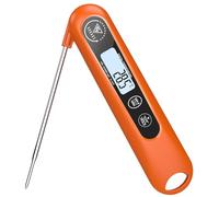DOQAUS Thermomètre de cuisine numérique à lecture instantanée de 3 s, thermomètre alimentaire, thermomètre à viande avec écran LCD pour viande, barbecue, nourriture, liquides, huile, eau (orange)