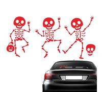 Doqeou Autocollant dansant squelette - Tête de mort d'Halloween pour voiture - Autocollant réfléchissant pour fenêtre de pare-chocs de voiture - Pour voiture, pare-chocs, SUV, camion