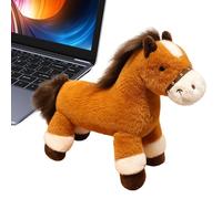 Doqeou Cheval en Peluche | Jouet Mascotte de l'Année du Cheval 2026 | Peluche Animale Douce - pour Amateurs d'Équitation Chambre Maison Bureau Table Chevet Étagère Fête