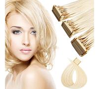 D'or,20in,6D Extensions de cheveux humains blonds pour 6D Second Generation Hair Extensions Machine, Paquets de perruques en cheveux humains Extensions de cheveux 6D sans trace, 40G