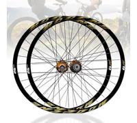 d'or,27.5inch,Ensemble De Roues De VTT 26 27,5 29 Pouces Jantes en Alliage D'aluminium Double Paroi Libération Rapide Frein À Disque Moyeu 32 Trous pour Cassette 8/9/10/11 Vitesses