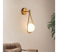 D'or Ronde LED Applique Murale Industrielle Vintage Ajustable Lampe Murale Dorée Sphérique Verre Métal Gouttelettes D'eau Eclairage Mural E27 pour Chambre des Enfants Salon Escalier Lampe de Couloir