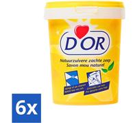 D'Or - Savon noir naturel - Lessive solide au savon - Pour sols et linge - 1 kg - Pack avantage - 6 pièces