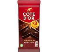 D'OR - Tablette de Chocolat Noir L'original COTE | Savoureux chocolat intense | Idéal pour les gourmands | Les 3 tablettes de 100 g | LOT DE 4