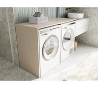 DORA Armoire pour lave-linge de 130 cm de large avec placard Armoire de surélévation pour lave-linge ou sèche-linge Armoire pour salle de bain