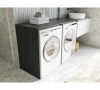 DORA Armoire pour lave-linge de 130 cm de large avec placard Armoire de surélévation pour lave-linge ou sèche-linge Armoire pour salle de bain