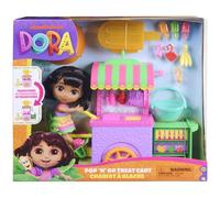 Dora, Chariot à glaces avec 15 éléments, chariot transformable et espace de rangement avec figurine Dora de 15,2 cm, jouets pour filles et garçons à partir de 3 ans