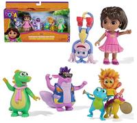Dora - Coffret Cadeau Amis Fantastiques - 5 Figurines avec L’Héroïne, Babouche Tico Véra Et Le Trio Fiesta - Figurine À Collectionner - Dessin Animé Jouet Maison De Poupée - Jouet Enfant 3 Ans Et +