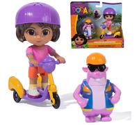 Dora - Coffret Cadeau Aventure En Route Pour L'Exploration - Figurine À Collectionner - 2 Figurines & 1 Accessoire - Dessin Animé Jouet Maison De Poupée - Jouet Enfant 3 Ans Et +