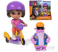Dora - Coffret Cadeau Aventure en Route pour L'Exploration - Figurine À Collectionner - 2 Figurines & 1 Accessoire - Dessin Animé Jouet Maison De Poupée - Jouet Enfant 3 Ans Et +