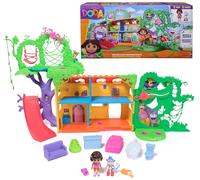 Dora, Explore & Play Rainforest Casita Ensemble de jeu Figurines Dora & Bottes, meubles de maison de poupée, phrases bilingues, jouets pour enfants pour filles et garçons à partir de 3 ans