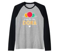 Dora Joyeux Anniversaire Slogan Manche Raglan