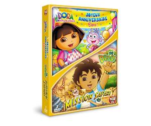 Dora l'exploratrice - Joyeux anniversaire Dora ! + Go Diego! - Vol. 3 : Mission safari ! [Pack]
