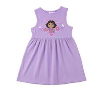 Dora l'exploratrice Robe Simple en Jersey pour Fille avec Motif Amusant et Facile à Assortir, Violet, 3 Ans