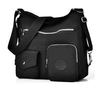 Dora & Liz Sac à main Hobo multifonction pour femme avec antivol RFID, sac à bandoulière en nylon imperméable, sac à dos convertible, noir, Large