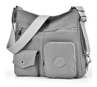 Dora & Liz Sac à main multiusage pour femme avec RFID anti-vol, sac à bandoulière en nylon imperméable, sac à dos convertible, gris, L