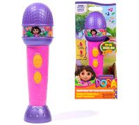 Dora - Micro À Fonctions De La Forêt Tropicale - Micro Musique 18 Cm - 4 Chansons & 9 Sons - Bilingue Français Anglais - Dessin Animé Jouet Maison De Poupée - Jouet Enfant 3 Ans Et +