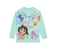 DORA Pull Fille, Pull Enfant Manche Longue, Sweat Enfant Fille Coton, Vert 5-6 Ans