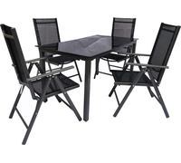 Dora set de jardin 80x140cm table, 4 chaise noir,anthracite.