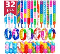 Dora Sicom Kit Anniversaire Fille - Cadeau Enfant et Goodies Anniversaire Enfant - Coffret Perles pour Bracelet - Petit Cadeau Anniversaire Enfant, Idéal Cadeaux Invités/ 32 Pièces